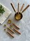 Acacia Wood & Gold Measuring Cups & Spoons Set of 8 – Stylish and Functional